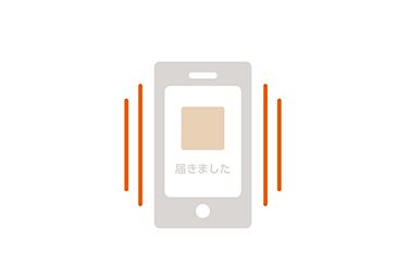 荷物が届くとスマートフォンにお知らせ 投函や取り出し、閉め忘れがあった時にはスマートフォンに通知が届きます。